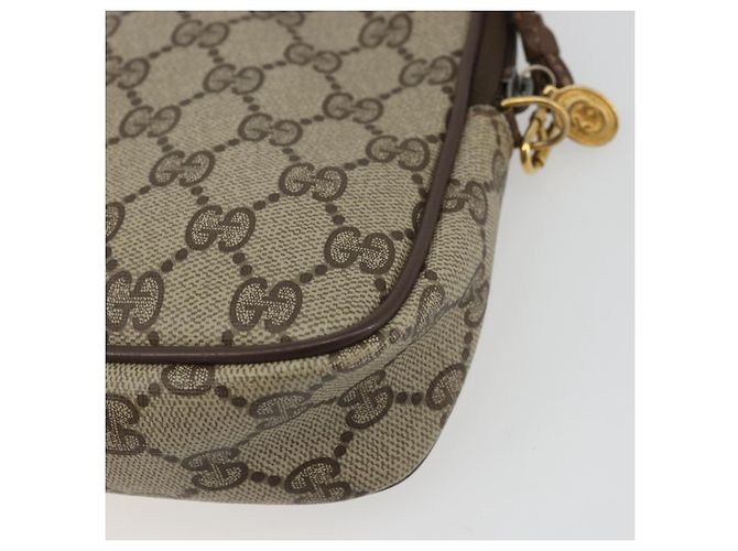 Gucci Borsa a Spalla GG Supreme PVC Beige Oro 97 02 068 Auth 175282 D'oro - vista 16