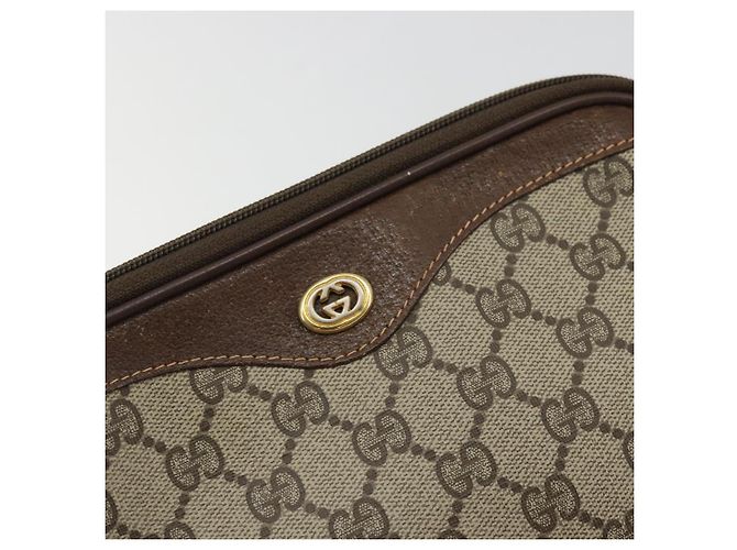 Gucci Borsa a Spalla GG Supreme PVC Beige Oro 97 02 068 Auth 175282 D'oro - vista 18