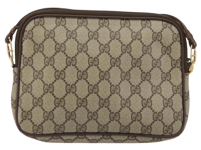 Gucci Borsa a Spalla GG Supreme PVC Beige Oro 97 02 068 Auth 175282 D'oro - vista 2
