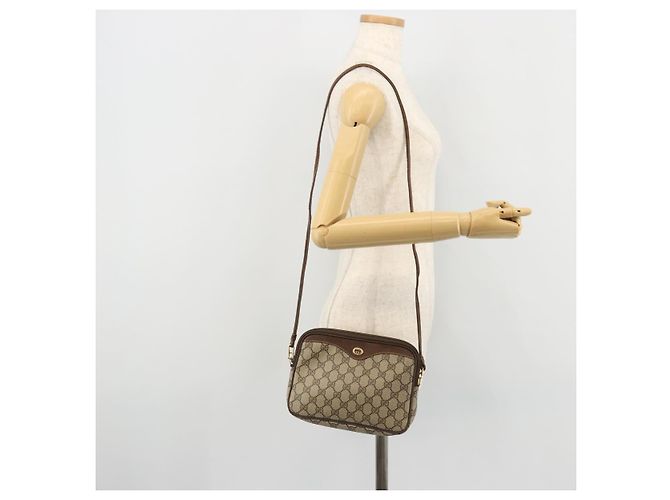 Gucci Borsa a Spalla GG Supreme PVC Beige Oro 97 02 068 Auth 175282 D'oro - vista 21