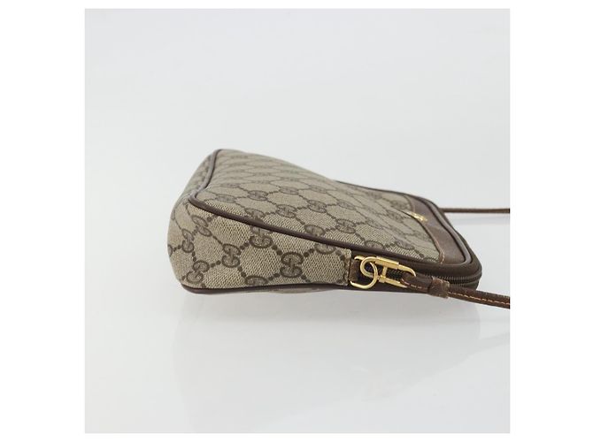 Gucci Borsa a Spalla GG Supreme PVC Beige Oro 97 02 068 Auth 175282 D'oro - vista 3