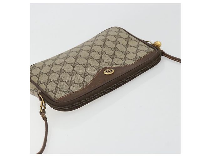 Gucci Borsa a Spalla GG Supreme PVC Beige Oro 97 02 068 Auth 175282 D'oro - vista 6