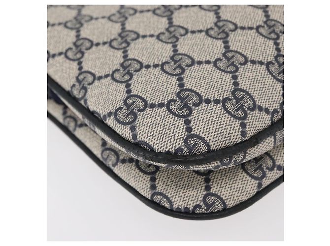 Borsa a Spalla Gucci GG Supreme Sherry Line PVC Blu Navy Oro 904 02 043 Auth YKZ1345 - vista 16