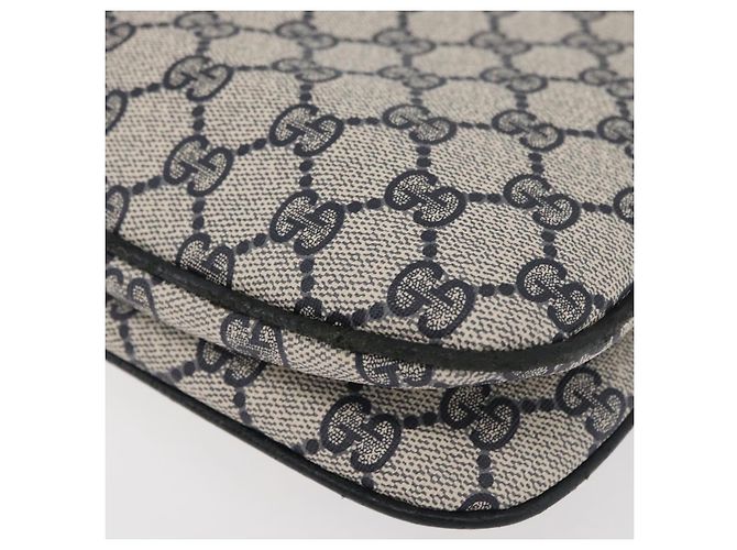 Borsa a Spalla Gucci GG Supreme Sherry Line PVC Blu Navy Oro 904 02 043 Auth YKZ1345 - vista 17