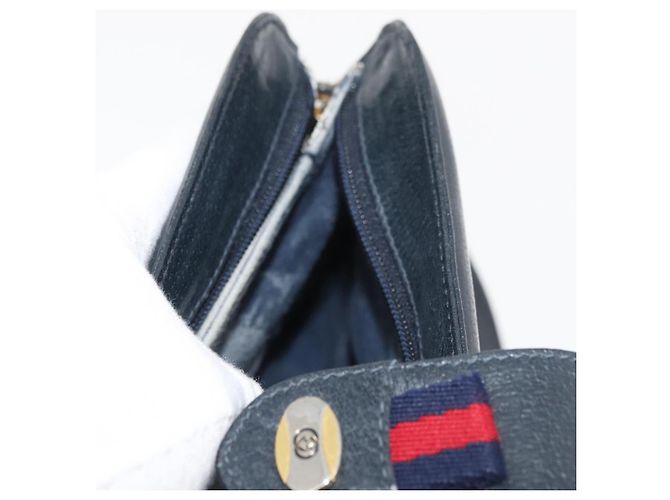 Borsa a Spalla Gucci GG Supreme Sherry Line PVC Blu Navy Oro 904 02 043 Auth YKZ1345 - vista 21