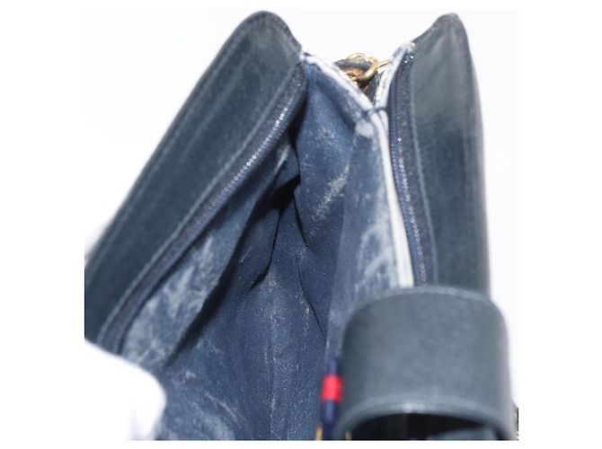 Borsa a Spalla Gucci GG Supreme Sherry Line PVC Blu Navy Oro 904 02 043 Auth YKZ1345 - vista 22