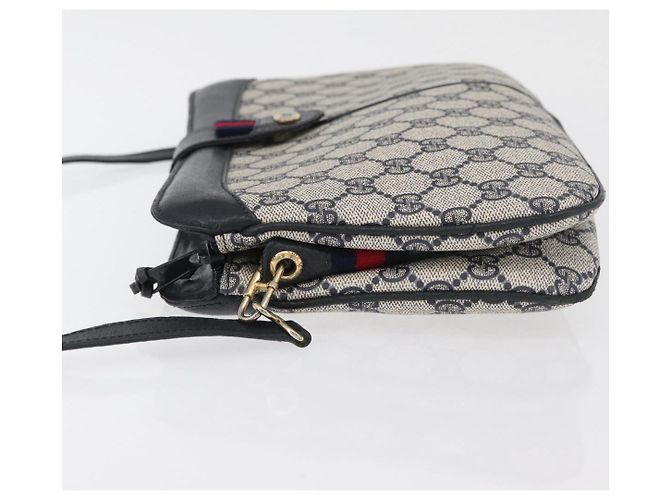 Borsa a Spalla Gucci GG Supreme Sherry Line PVC Blu Navy Oro 904 02 043 Auth YKZ1345 - vista 4