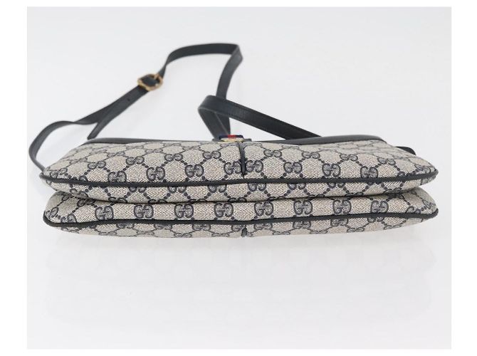 Borsa a Spalla Gucci GG Supreme Sherry Line PVC Blu Navy Oro 904 02 043 Auth YKZ1345 - vista 5