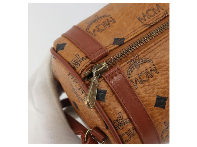 Borsa a Spalla MCM Vicetos Logogram in Pelle PVC Marrone Oro Auth 175181 D'oro - vista 10