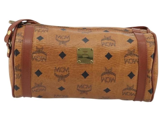 Borsa a Spalla MCM Vicetos Logogram in Pelle PVC Marrone Oro Auth 175181 D'oro - vista 13
