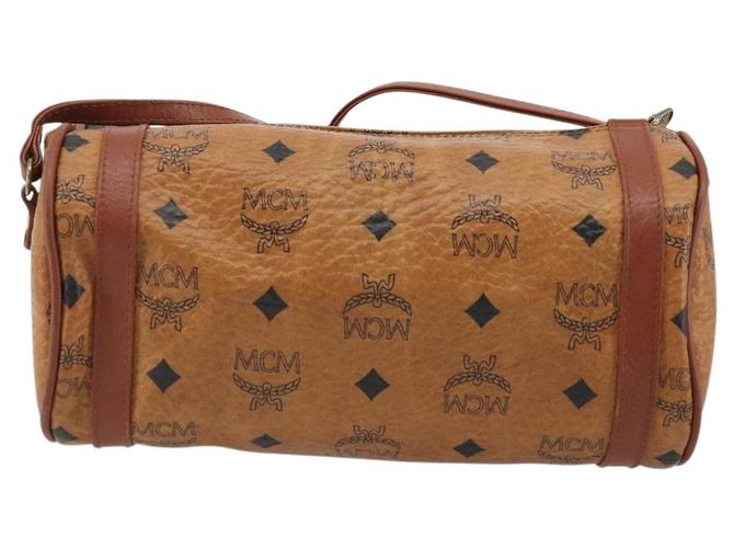 Borsa a Spalla MCM Vicetos Logogram in Pelle PVC Marrone Oro Auth 175181 D'oro - vista 2