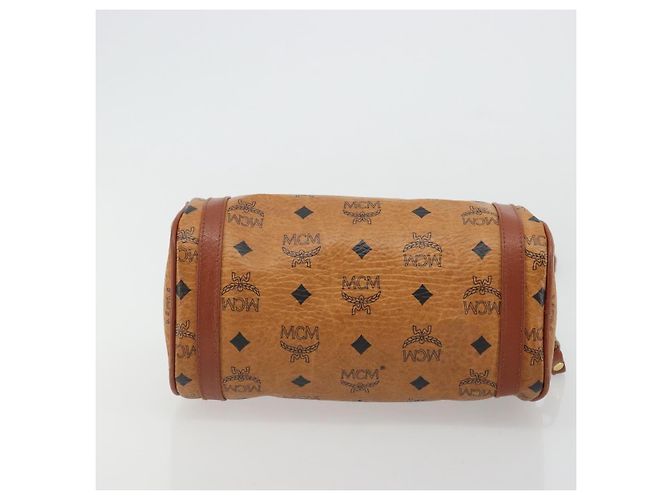 Borsa a Spalla MCM Vicetos Logogram in Pelle PVC Marrone Oro Auth 175181 D'oro - vista 5