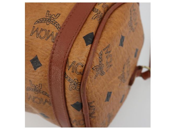 Borsa a Spalla MCM Vicetos Logogram in Pelle PVC Marrone Oro Auth 175181 D'oro - vista 9
