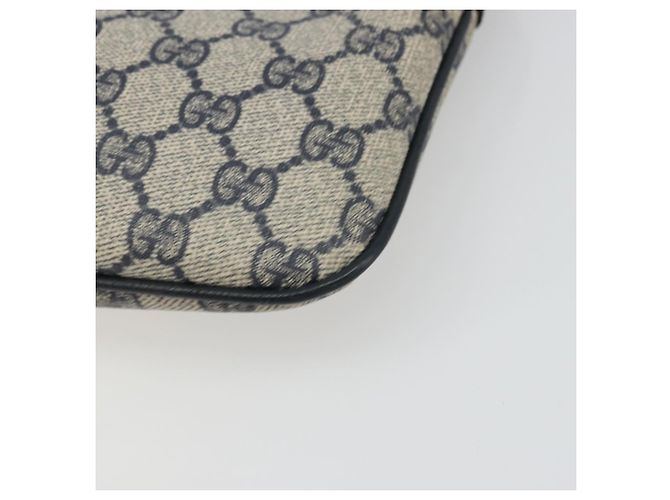 Borsa a Spalla Gucci GG Supreme Sherry Line PVC Blu Navy Oro Auth 175532 D'oro - vista 14
