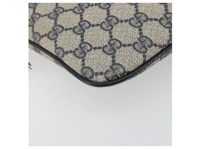Borsa a Spalla Gucci GG Supreme Sherry Line PVC Blu Navy Oro Auth 175532 D'oro - vista 15