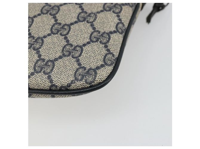 Borsa a Spalla Gucci GG Supreme Sherry Line PVC Blu Navy Oro Auth 175532 D'oro - vista 16