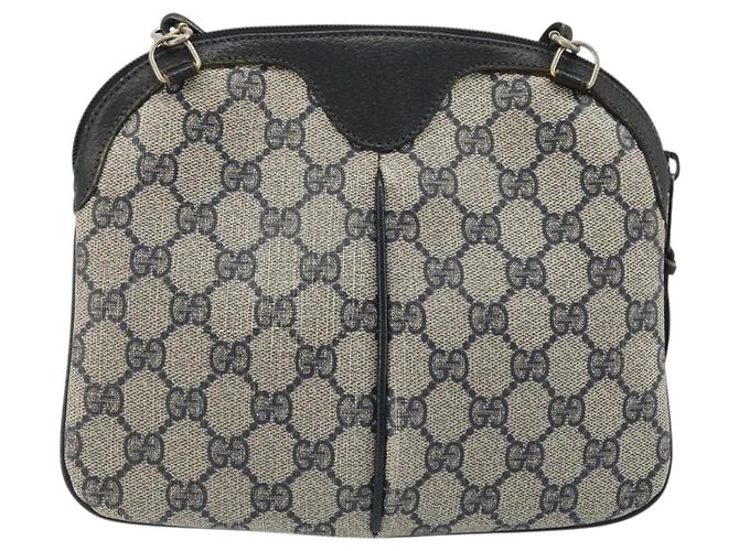 Borsa a Spalla Gucci GG Supreme Sherry Line PVC Blu Navy Oro Auth 175532 D'oro - vista 2