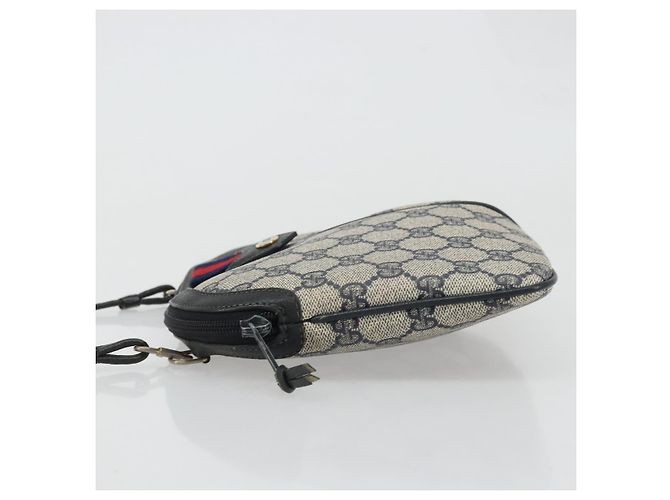 Borsa a Spalla Gucci GG Supreme Sherry Line PVC Blu Navy Oro Auth 175532 D'oro - vista 4