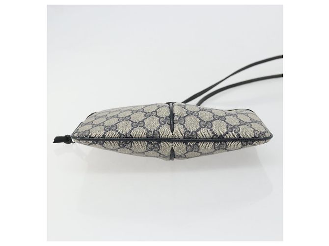 Borsa a Spalla Gucci GG Supreme Sherry Line PVC Blu Navy Oro Auth 175532 D'oro - vista 5