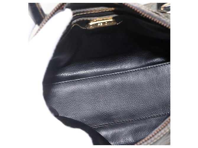 Borsa a mano in tela Zucca FENDI nera e marrone Auth 175214 Nero - vista 10
