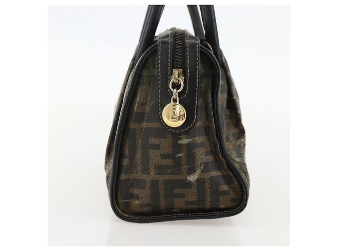 Borsa a mano in tela Zucca FENDI nera e marrone Auth 175214 Nero - vista 3