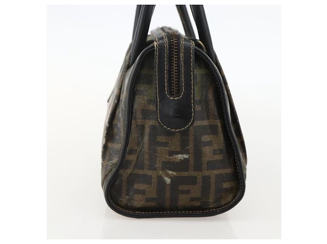 Borsa a mano in tela Zucca FENDI nera e marrone Auth 175214 Nero - vista 4