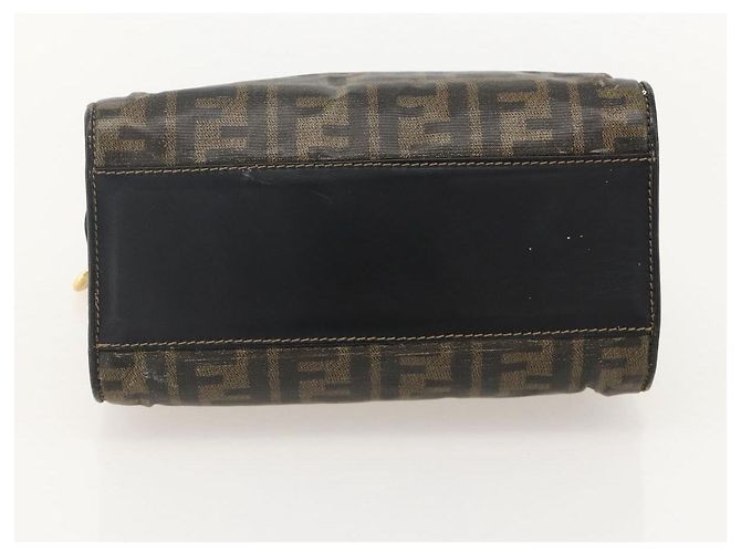 Borsa a mano in tela Zucca FENDI nera e marrone Auth 175214 Nero - vista 5