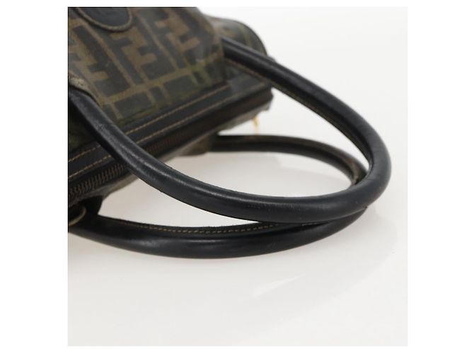Borsa a mano in tela Zucca FENDI nera e marrone Auth 175214 Nero - vista 7