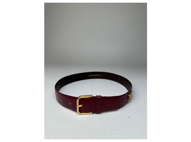 Cintura in pelle vintage Givenchy 4G logo bordeaux 65 Bordò - vista 2