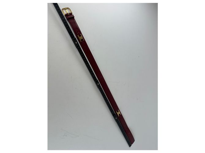 Cintura in pelle vintage Givenchy 4G logo bordeaux 65 Bordò - vista 7