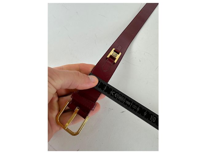 Cintura in pelle vintage Givenchy 4G logo bordeaux 65 Bordò - vista 8
