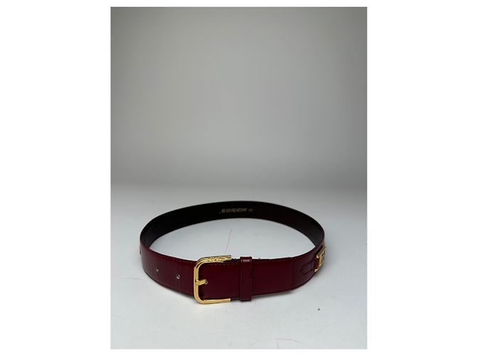 Cintura in pelle vintage Givenchy 4G logo bordeaux 65 Bordò - vista 9