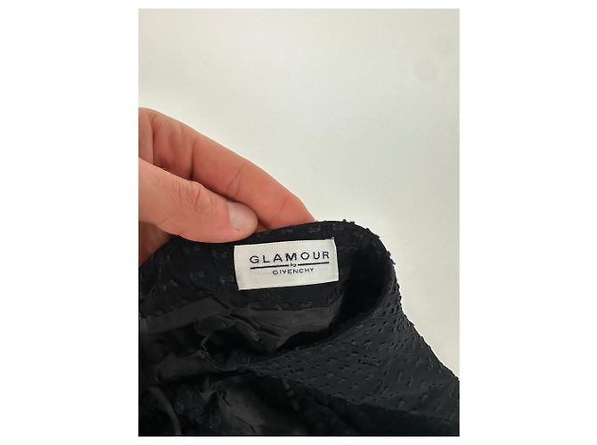 Gonna A-Line in Seta Vintage Givenchy con Dettaglio Fiocco Nera XL Nero - vista 12