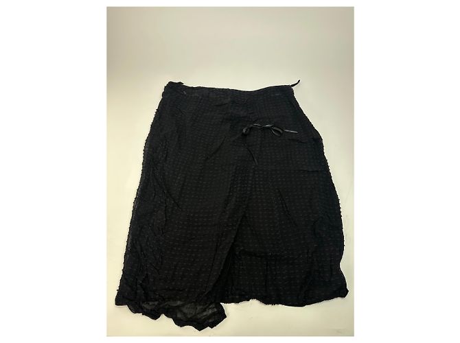 Gonna A-Line in Seta Vintage Givenchy con Dettaglio Fiocco Nera XL Nero - vista 2