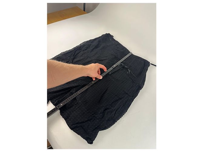 Gonna A-Line in Seta Vintage Givenchy con Dettaglio Fiocco Nera XL Nero - vista 6