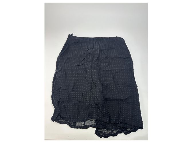 Gonna A-Line in Seta Vintage Givenchy con Dettaglio Fiocco Nera XL Nero - vista 7