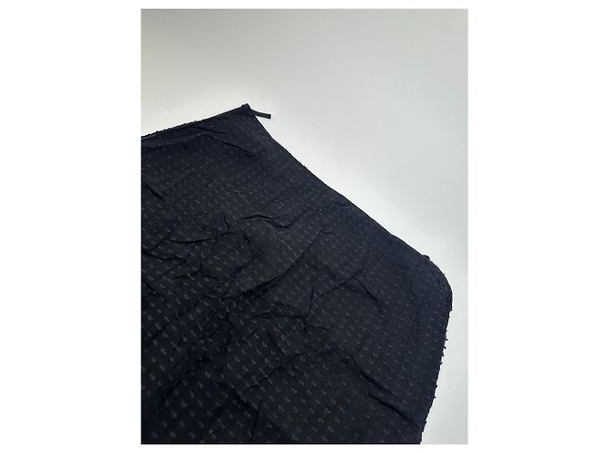 Gonna A-Line in Seta Vintage Givenchy con Dettaglio Fiocco Nera XL Nero - vista 8