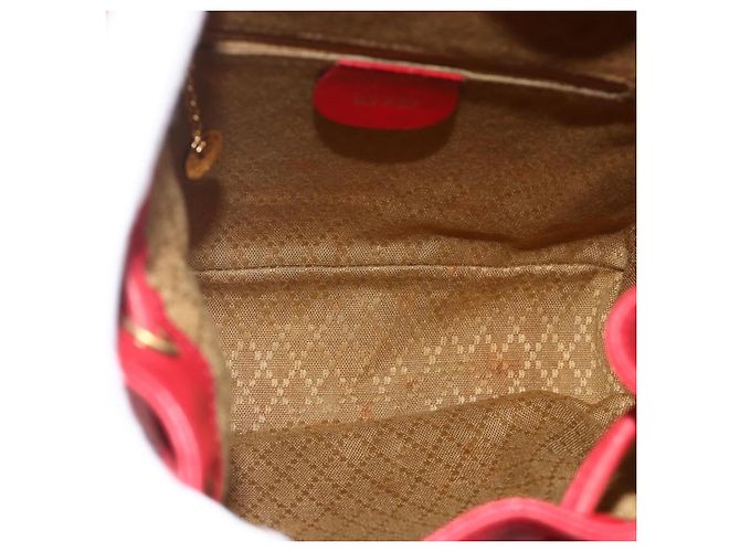 Zaino in Pelle Gucci Bamboo Rosso Oro 003 2852 0030 0 Auth 175330 - vista 11
