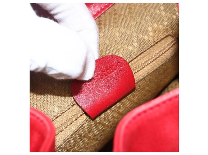 Zaino in Pelle Gucci Bamboo Rosso Oro 003 2852 0030 0 Auth 175330 - vista 12