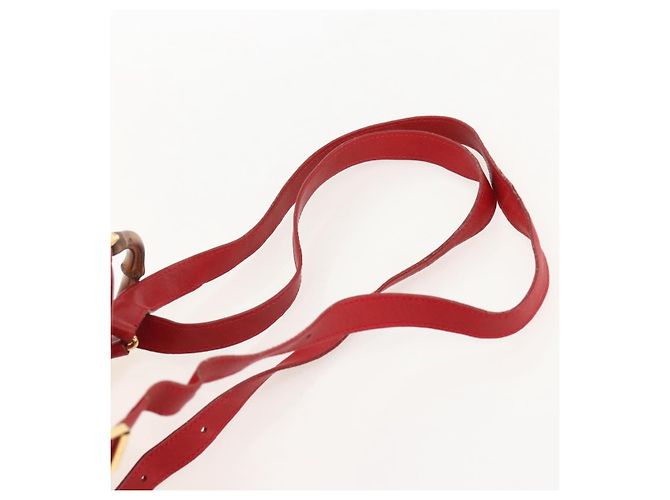 Zaino in Pelle Gucci Bamboo Rosso Oro 003 2852 0030 0 Auth 175330 - vista 14