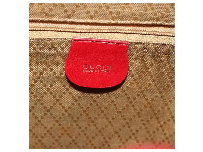 Zaino in Pelle Gucci Bamboo Rosso Oro 003 2852 0030 0 Auth 175330 - vista 18