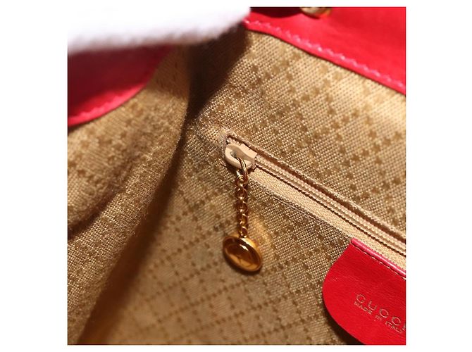 Zaino in Pelle Gucci Bamboo Rosso Oro 003 2852 0030 0 Auth 175330 - vista 21