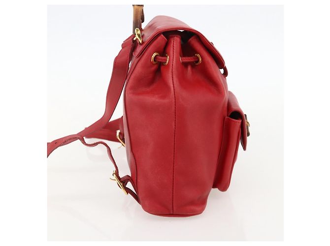 Zaino in Pelle Gucci Bamboo Rosso Oro 003 2852 0030 0 Auth 175330 - vista 3