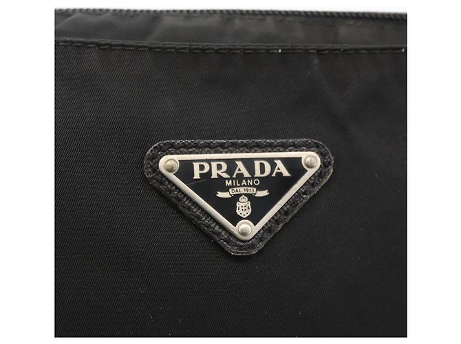 PRADA Schultertasche Nylon Schwarz Silber Authentisch 175343 - Ansicht 18