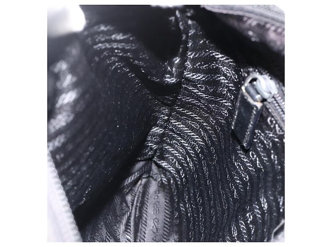 PRADA Schultertasche Nylon Schwarz Silber Authentisch 175343 - Ansicht 21