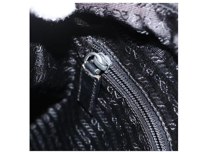 PRADA Schultertasche Nylon Schwarz Silber Authentisch 175343 - Ansicht 22