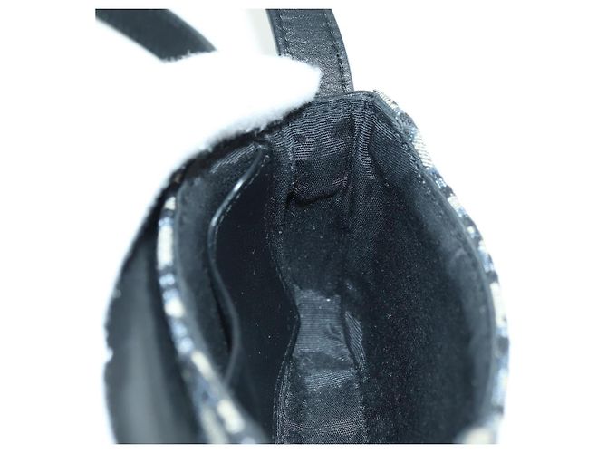 Borsa a Spalla in Tela Trotter Dior Lock Christian Dior Navy Argento Auth 175822M - vista 21