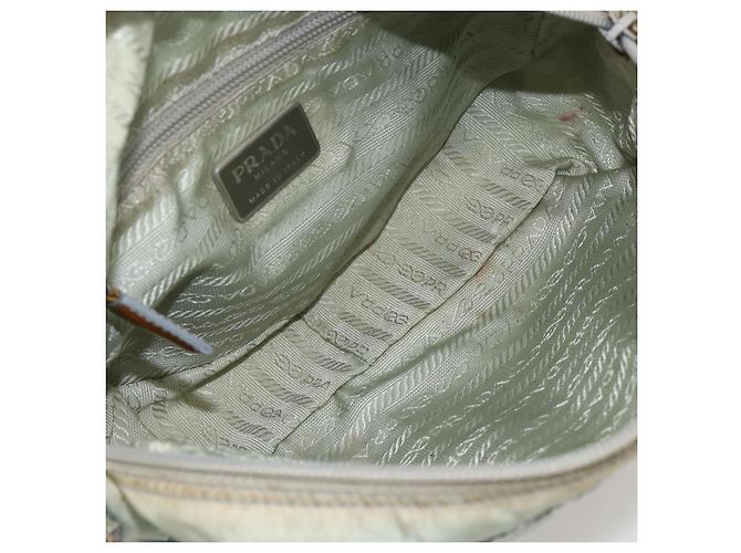 PRADA Schultertasche Nylon Hellblau Silber Authentisch 175693 - Ansicht 10