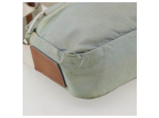 PRADA Schultertasche Nylon Hellblau Silber Authentisch 175693 - Ansicht 16