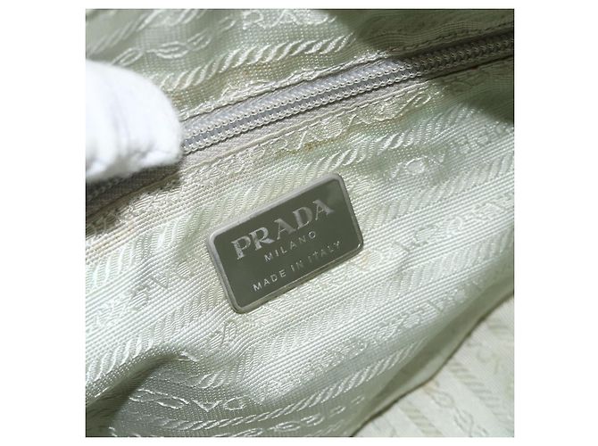 PRADA Schultertasche Nylon Hellblau Silber Authentisch 175693 - Ansicht 20